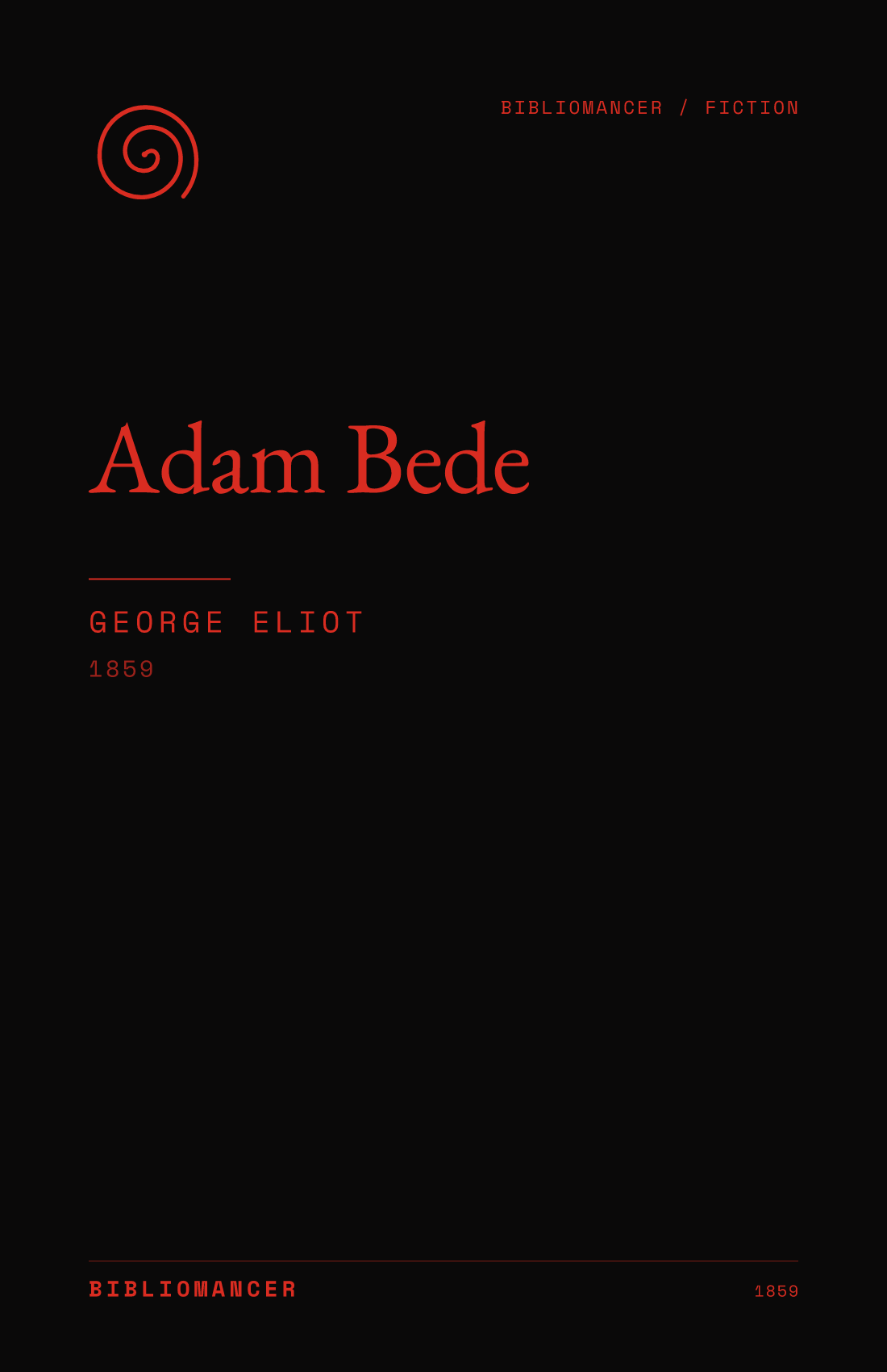 Adam Bede by George Eliot — Bibliomancer edition cover