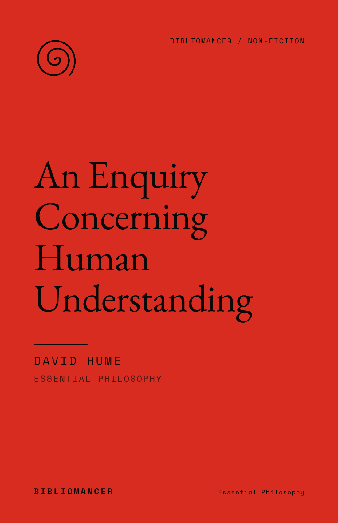 An Enquiry Concerning Human Understanding by David Hume — Bibliomancer edition cover