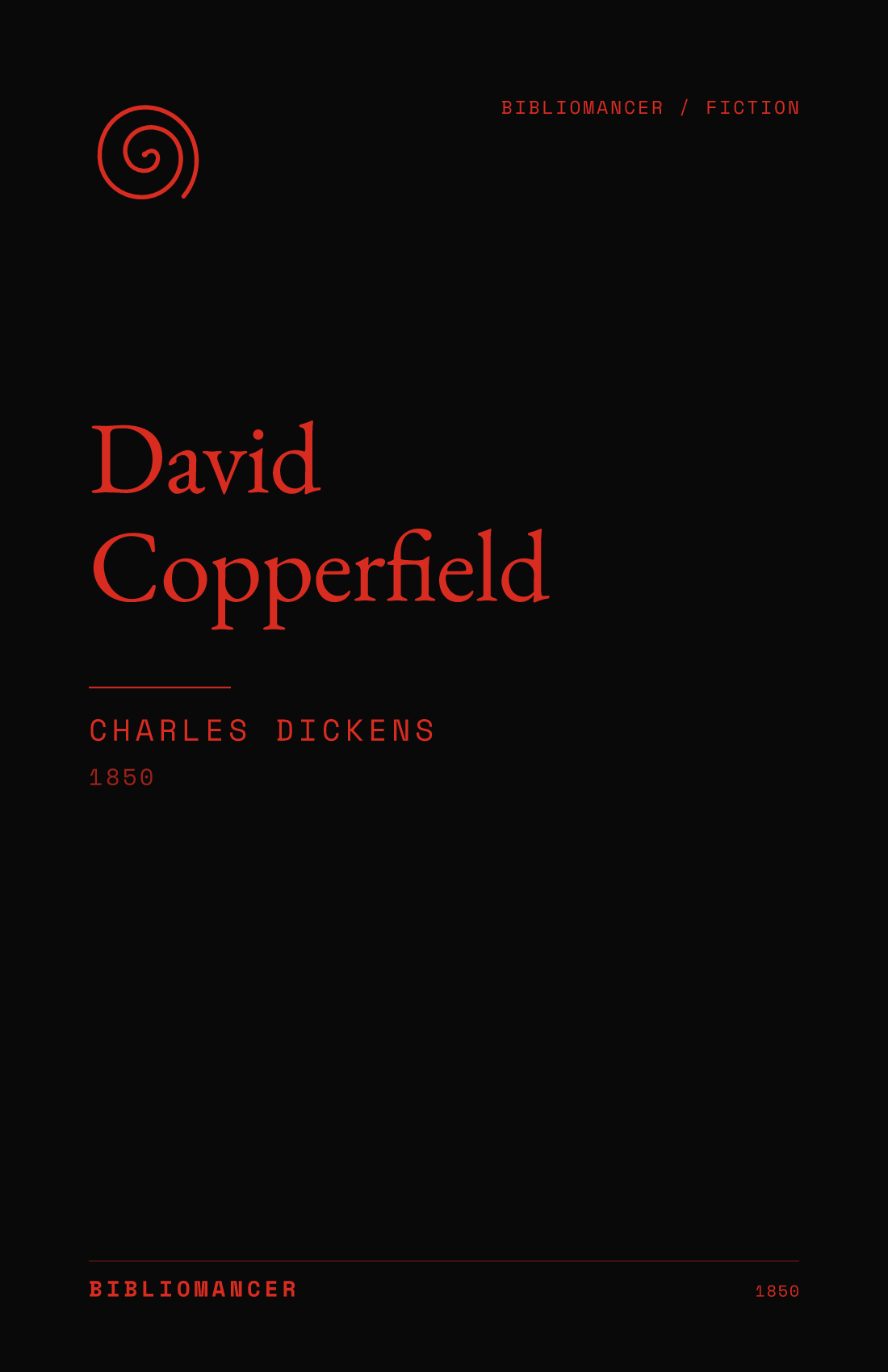 David Copperfield by Charles Dickens — Bibliomancer edition cover