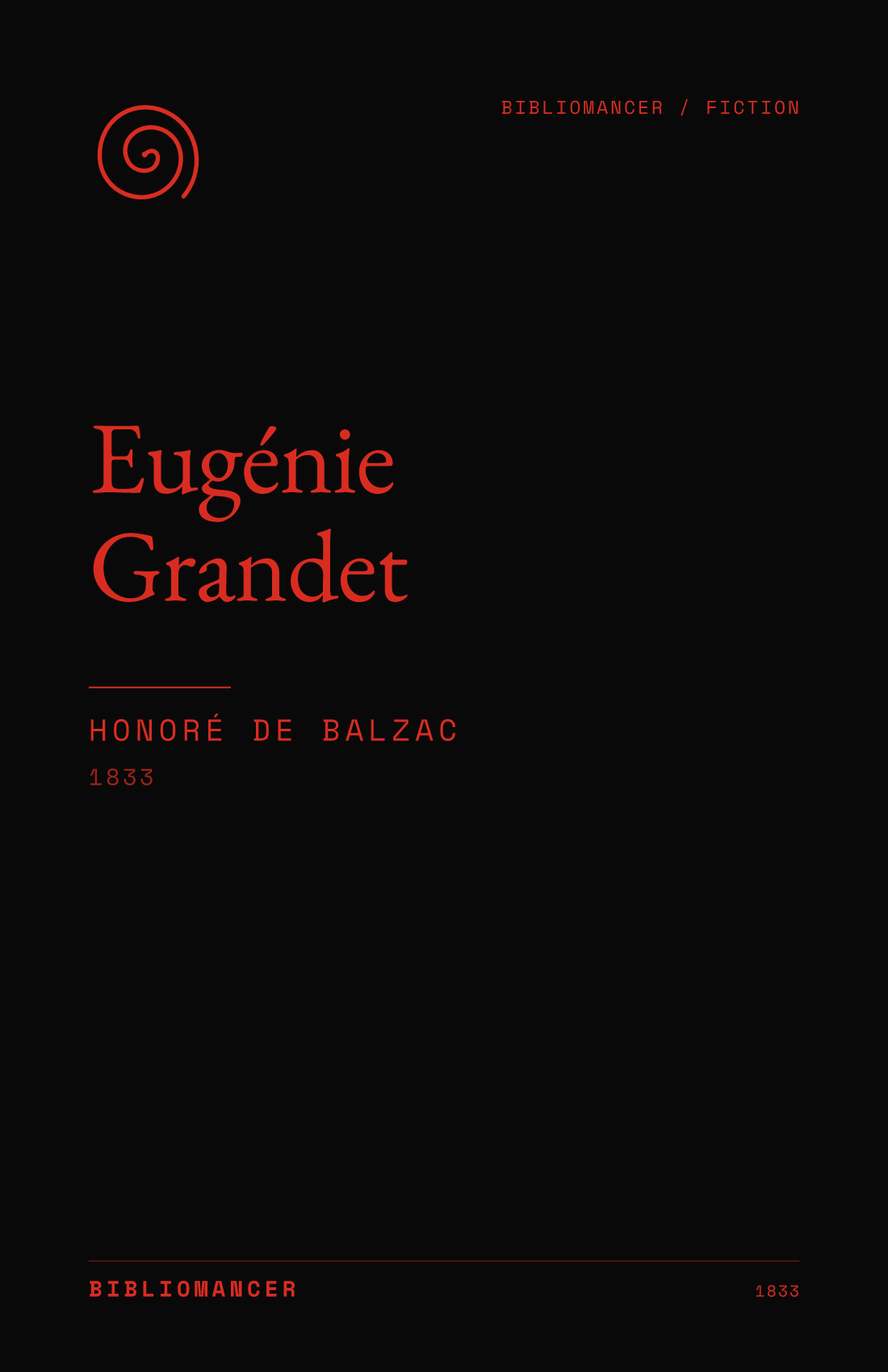 Eugénie Grandet by Honoré de Balzac — Bibliomancer edition cover