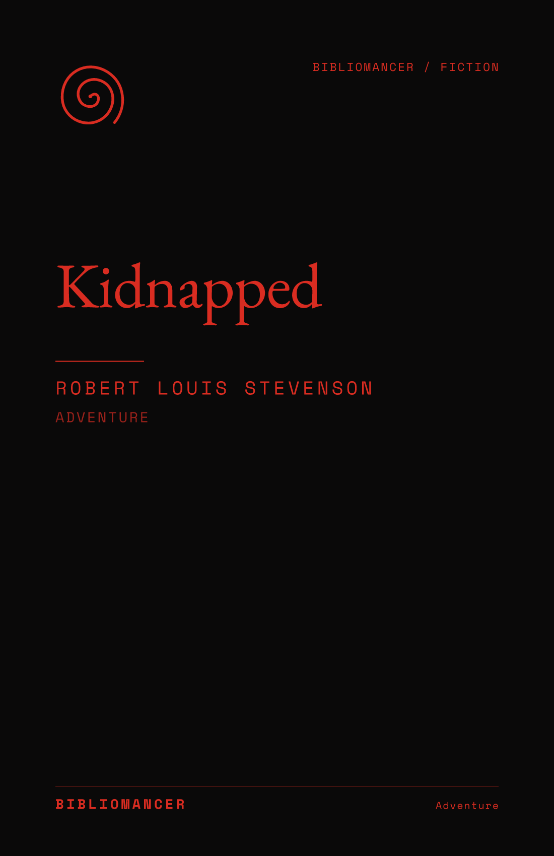 Kidnapped by Robert Louis Stevenson — Bibliomancer edition cover