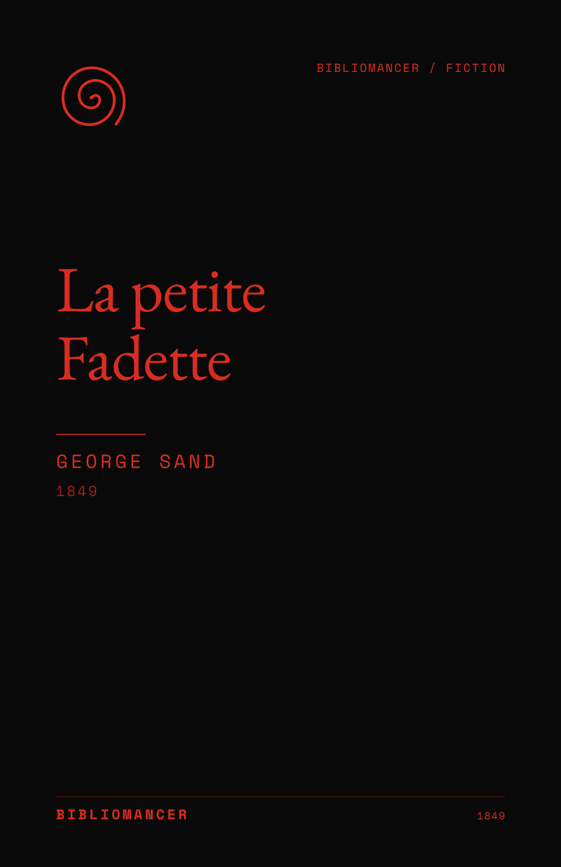 La petite Fadette by George Sand — Bibliomancer edition cover