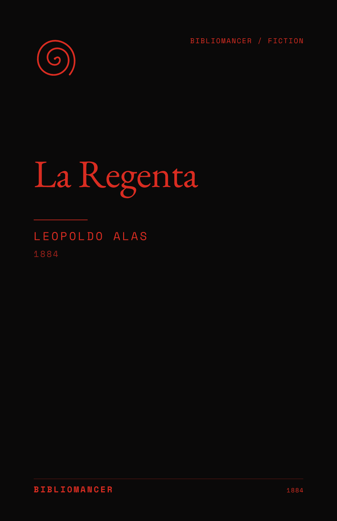 La Regenta by Leopoldo Alas — Bibliomancer edition cover