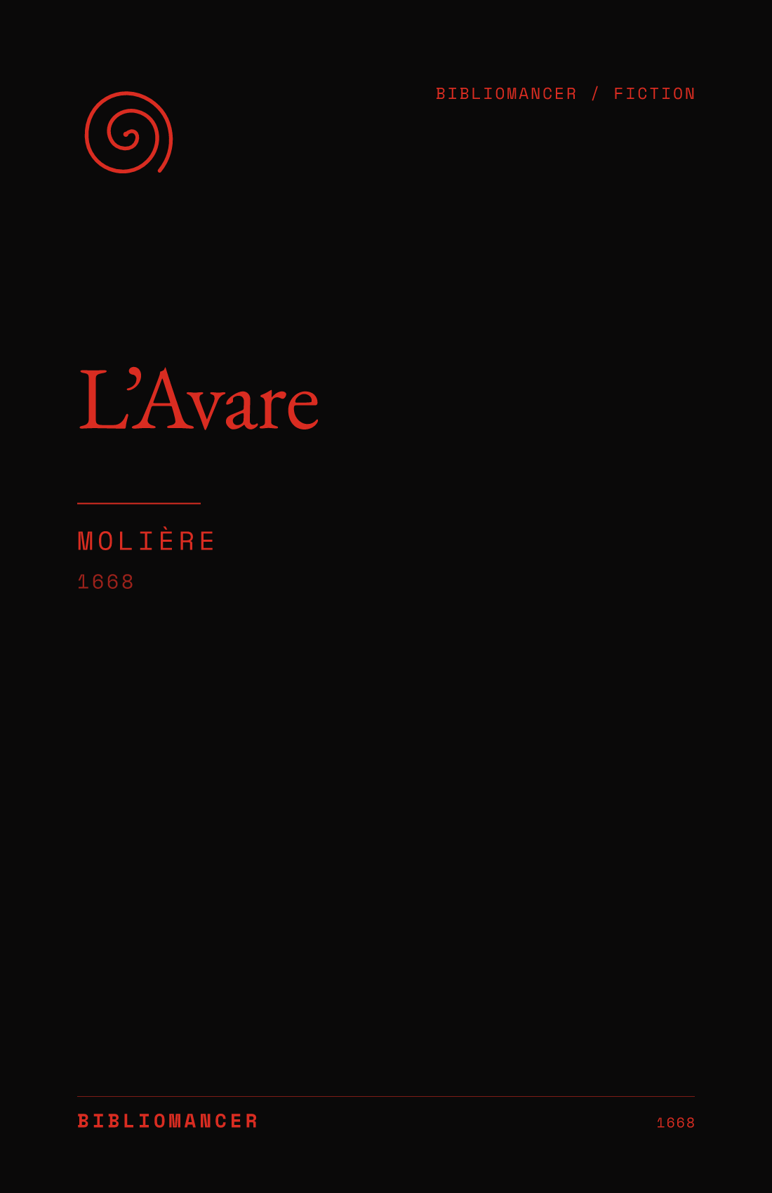 L’Avare by Molière — Bibliomancer edition cover
