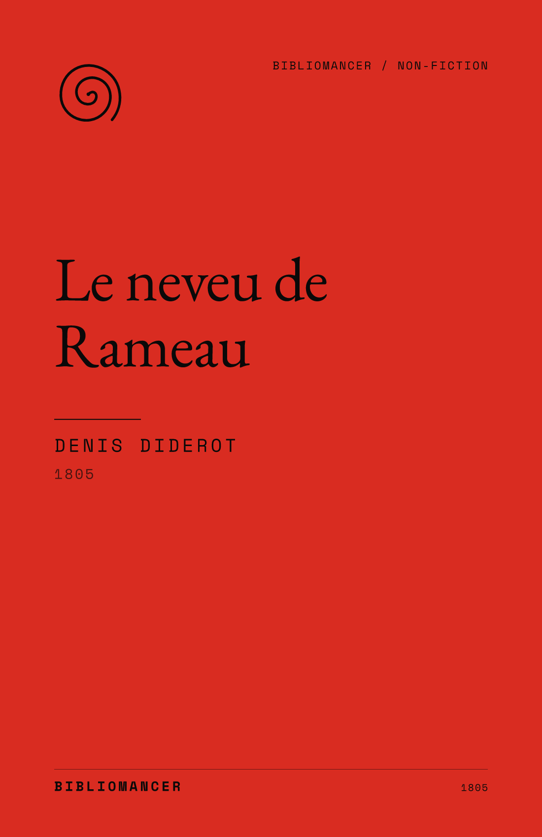 Le neveu de Rameau by Denis Diderot — Bibliomancer edition cover