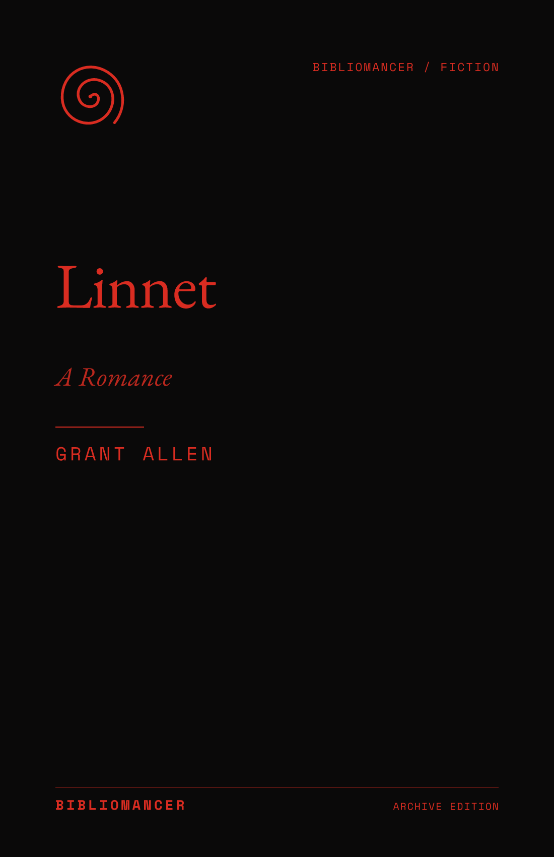 Linnet by Grant Allen — Bibliomancer edition cover