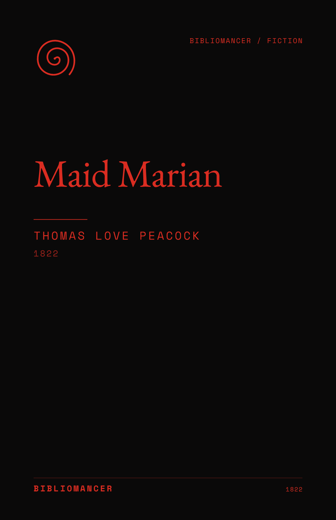Maid Marian by Thomas Love Peacock — Bibliomancer edition cover