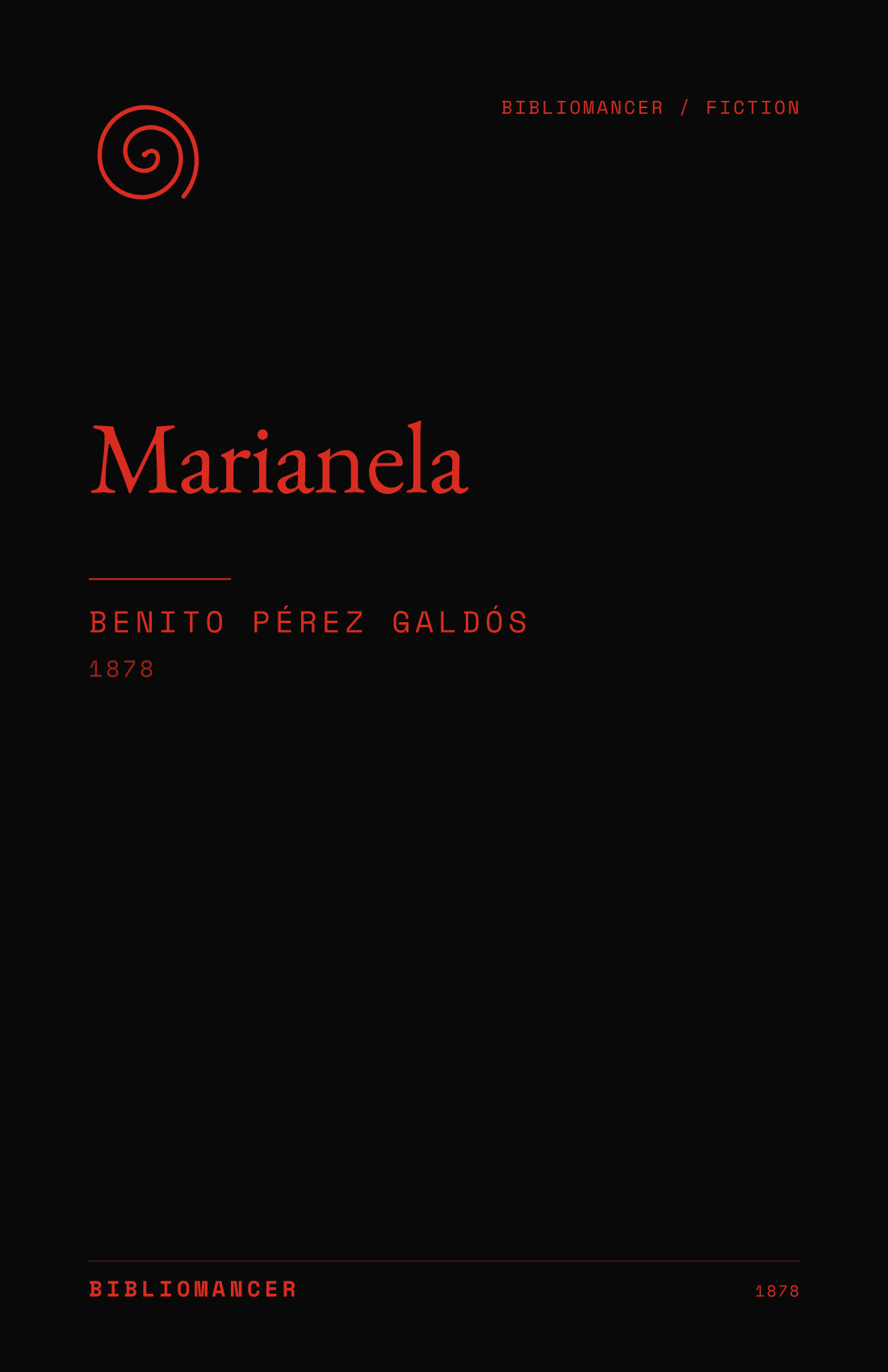 Marianela by Benito Pérez Galdós — Bibliomancer edition cover