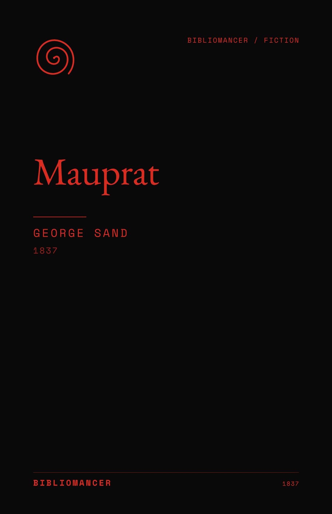 Mauprat by George Sand — Bibliomancer edition cover