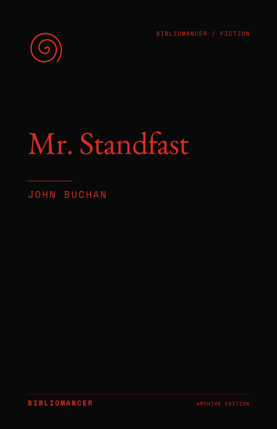 Mr. Standfast by John Buchan — Bibliomancer edition cover