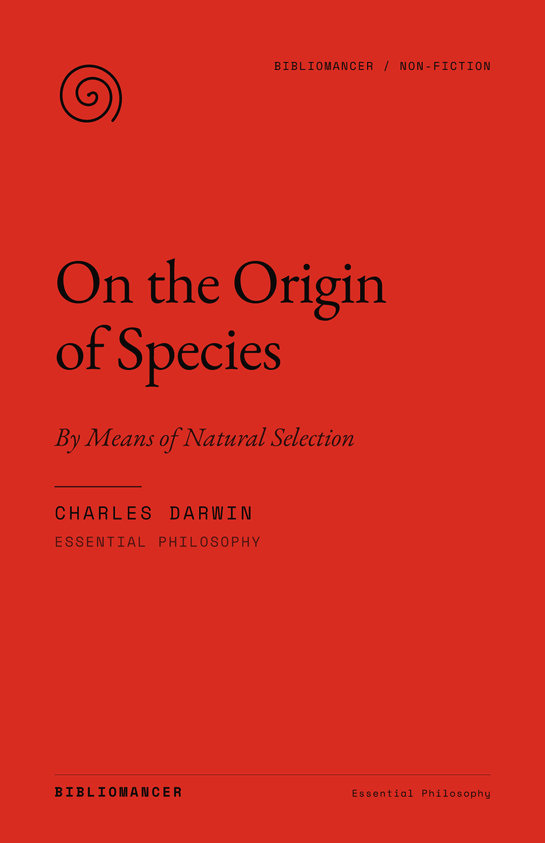 On the Origin of Species by Charles Darwin — Bibliomancer edition cover