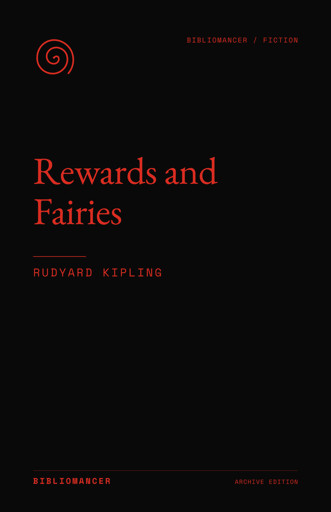 Rewards and Fairies by Rudyard Kipling — Bibliomancer edition cover