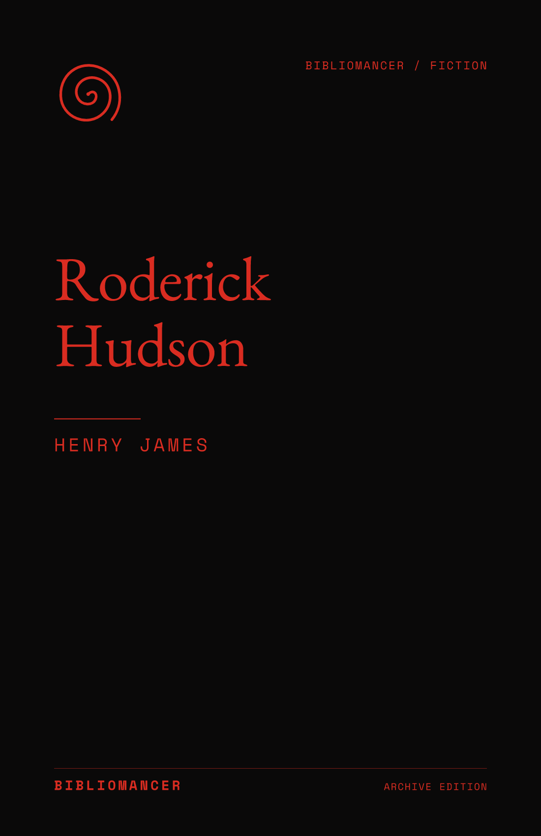 Roderick Hudson by Henry James — Bibliomancer edition cover