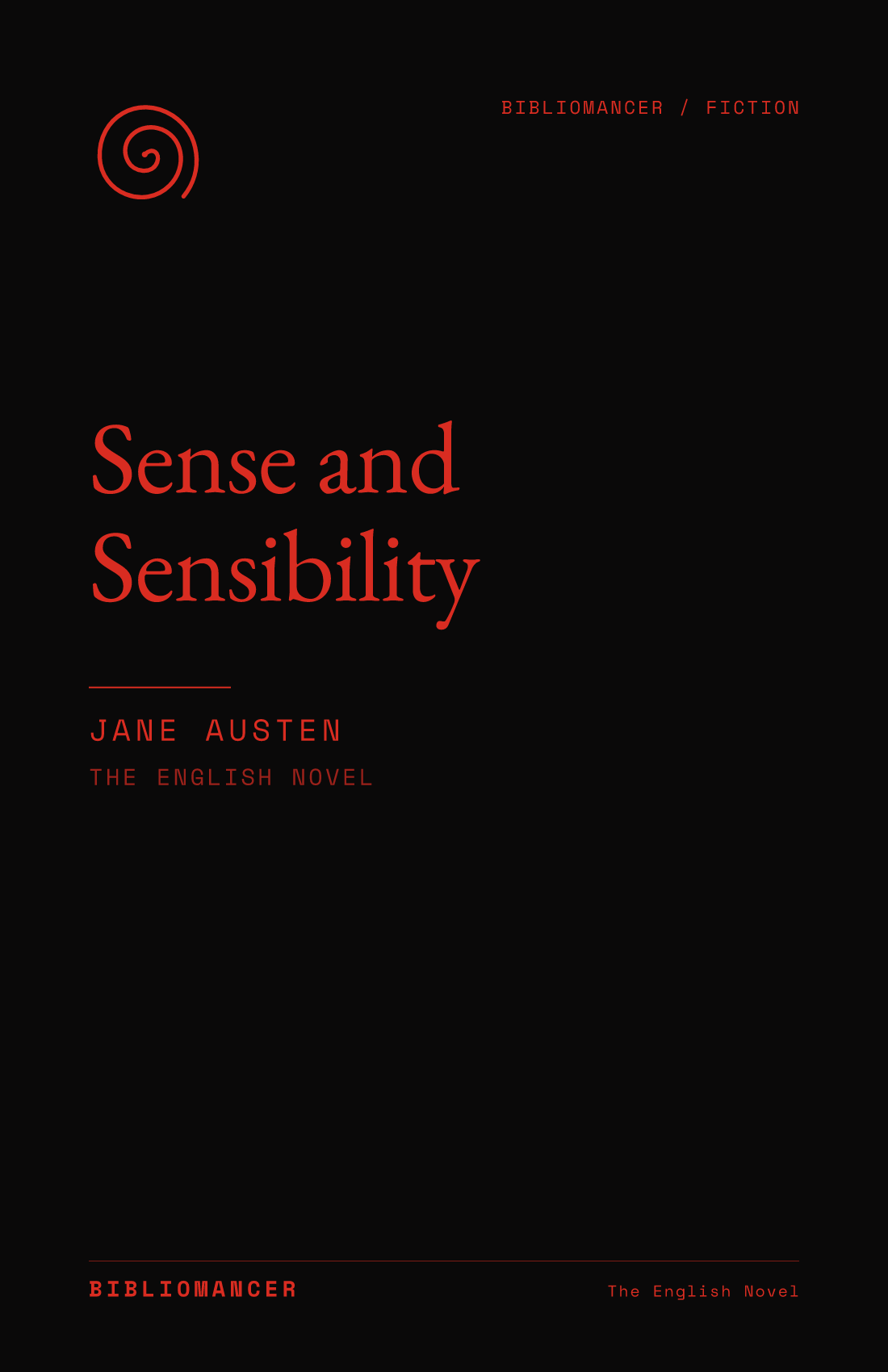 Sense and Sensibility by Jane Austen — Bibliomancer edition cover