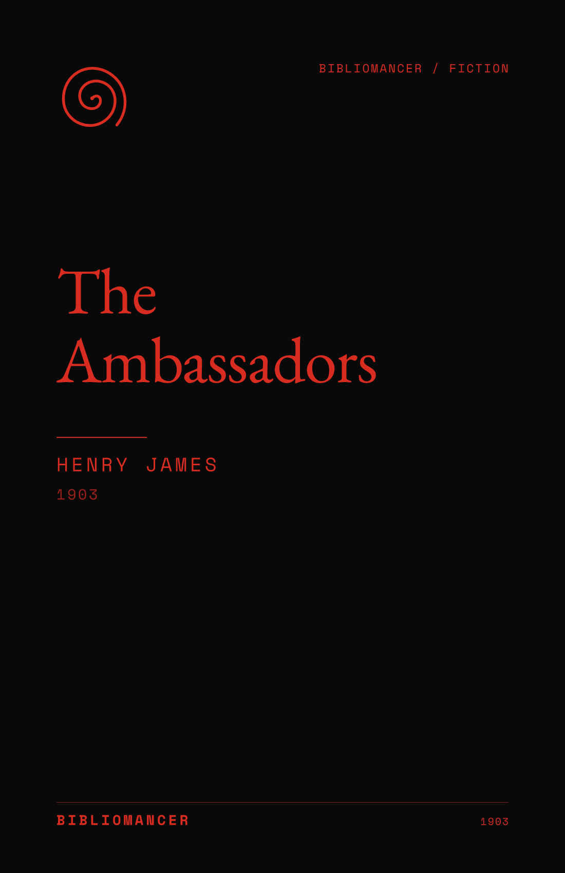 The Ambassadors by Henry James — Bibliomancer edition cover