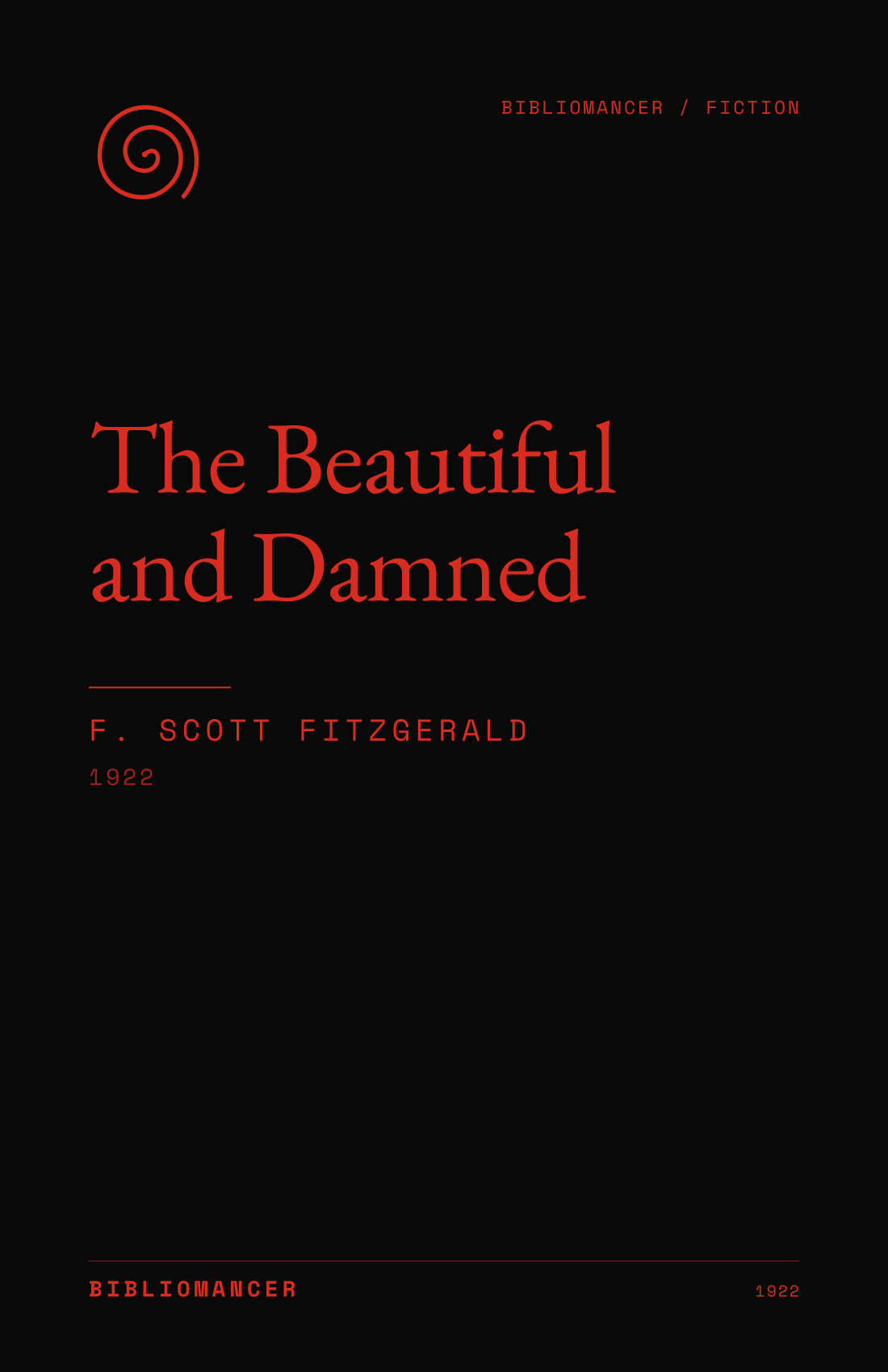 The Beautiful and Damned by F. Scott Fitzgerald — Bibliomancer edition cover
