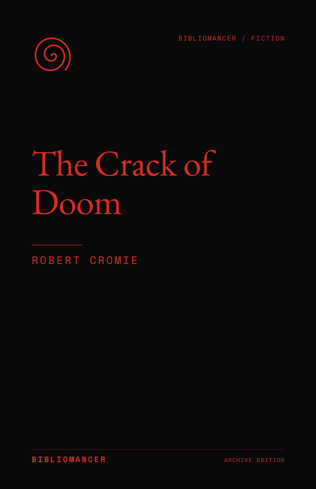 The Crack of Doom by Robert Cromie — Bibliomancer edition cover