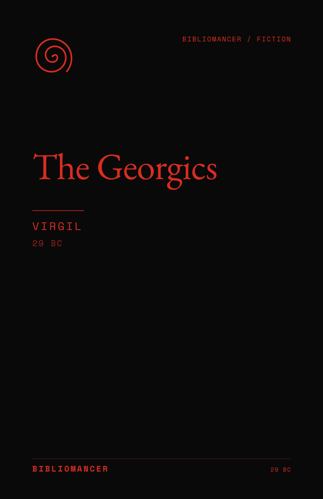 The Georgics by Virgil — Bibliomancer edition cover