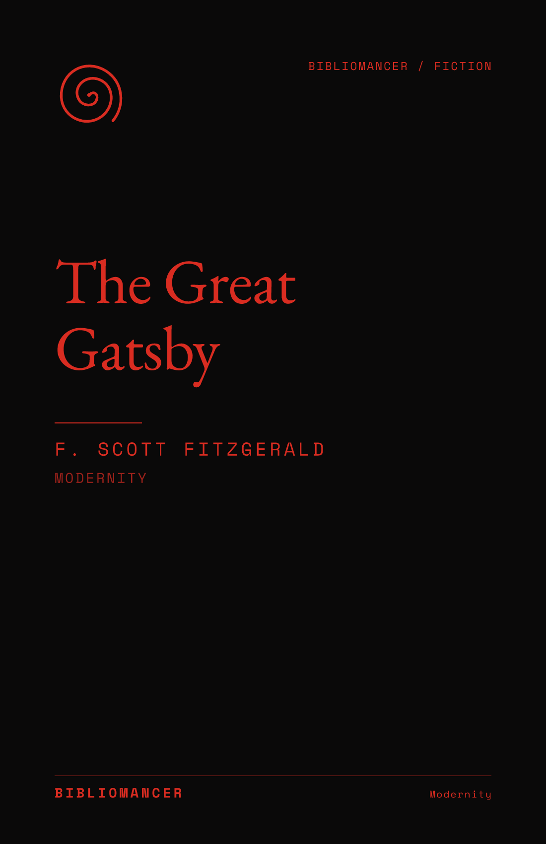 The Great Gatsby by F. Scott Fitzgerald — Bibliomancer edition cover