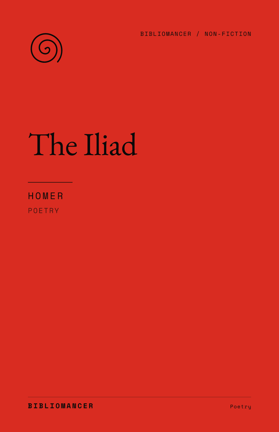 The Iliad by Homer — Bibliomancer edition cover