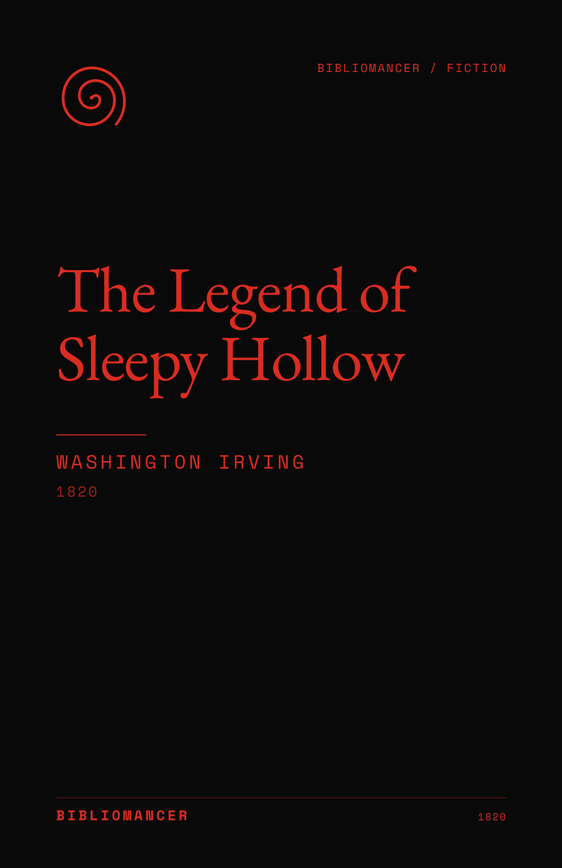 The Legend of Sleepy Hollow by Washington Irving — Bibliomancer edition cover