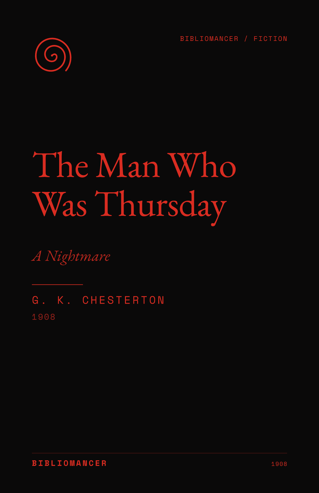 The Man Who Was Thursday by G. K. Chesterton — Bibliomancer edition cover