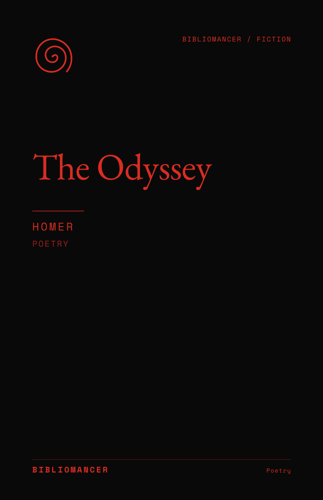 The Odyssey by Homer — Bibliomancer edition cover