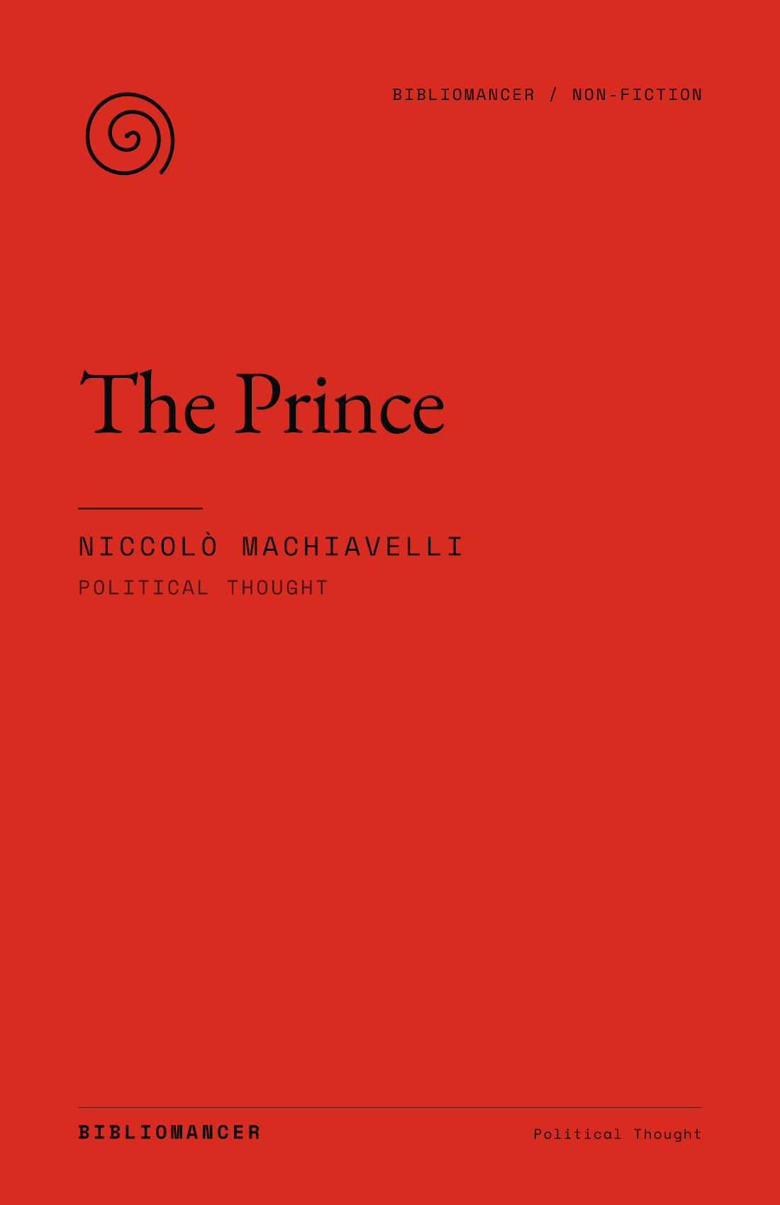 The Prince by Niccolò Machiavelli — Bibliomancer edition cover
