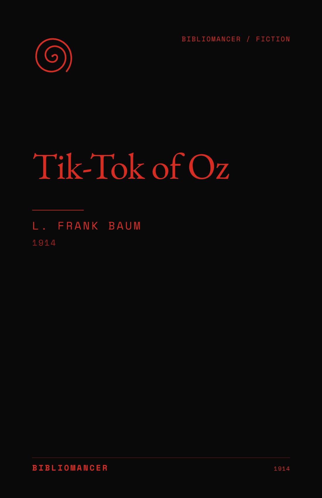Tik-Tok of Oz by L. Frank Baum — Bibliomancer edition cover