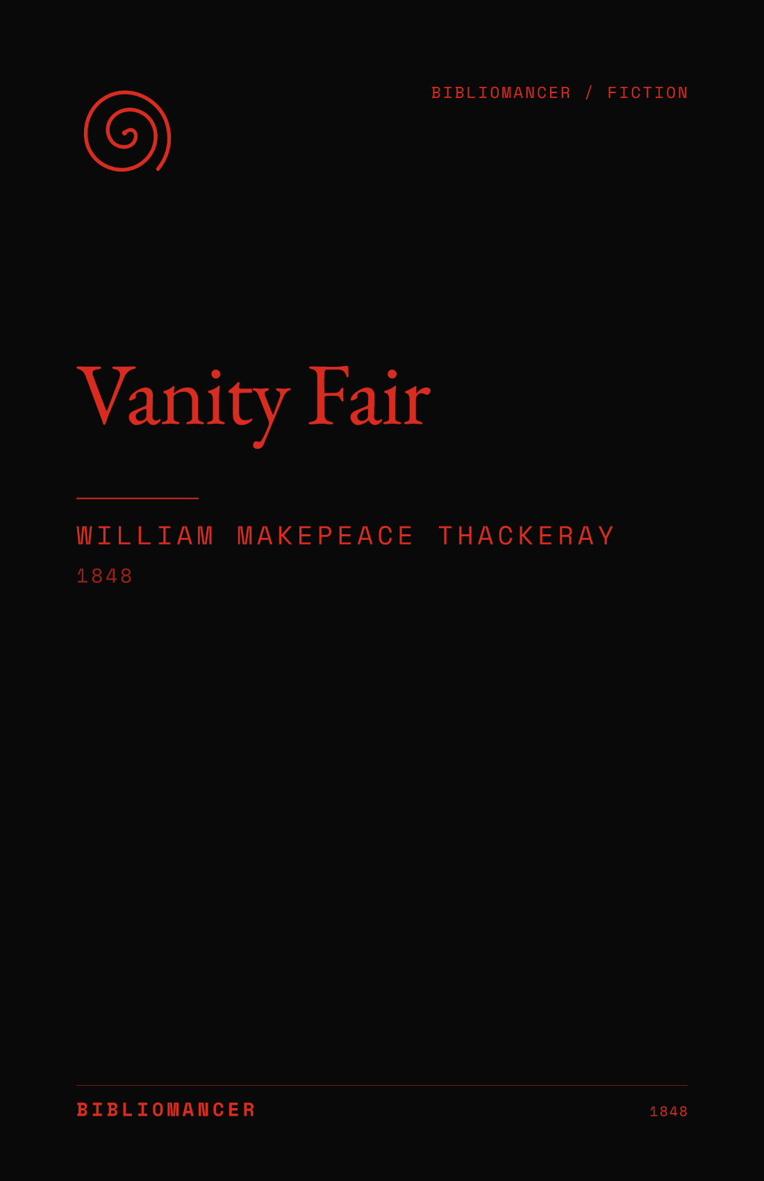 Vanity Fair by William Makepeace Thackeray — Bibliomancer edition cover