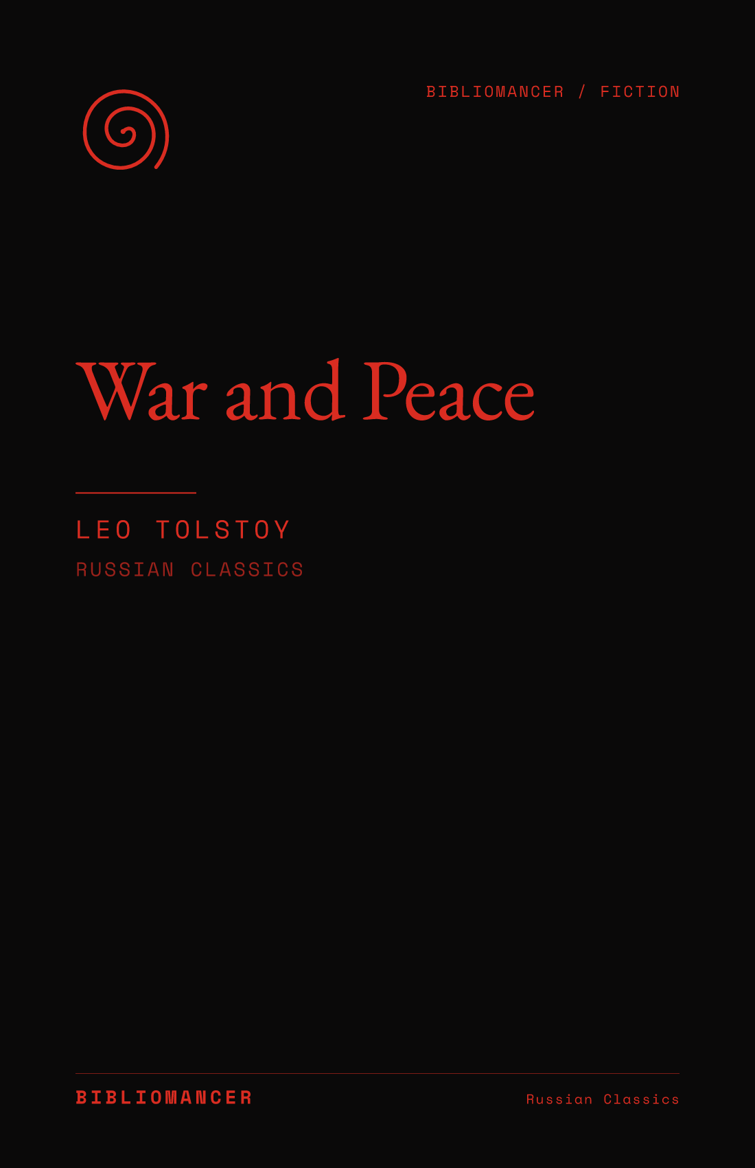 War and Peace by Leo Tolstoy — Bibliomancer edition cover