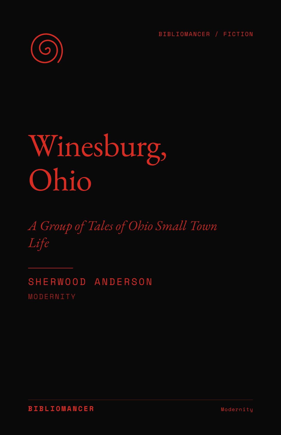 Winesburg, Ohio by Sherwood Anderson — Bibliomancer edition cover